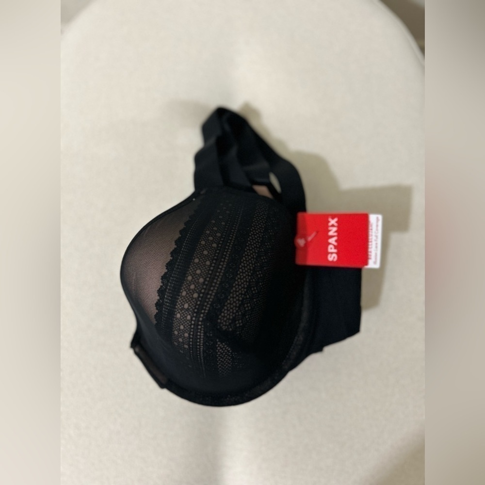 SPANX Bra-llelujah Illusion Lace Full Coverage Bra 34DDD Black NWT - Picture 6 of 11